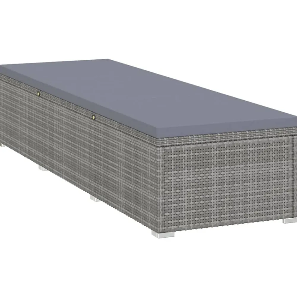 Ligbed met kussen poly rattan>vidaXL Best