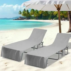 Linnengoed*vidaXL Ligbedhanddoeken 2 pcs 210 x 75 cm Donkergrijs