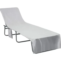 Linnengoed*vidaXL Ligbedhanddoeken 2 pcs 210 x 75 cm Polyester en Polyamide Grijs