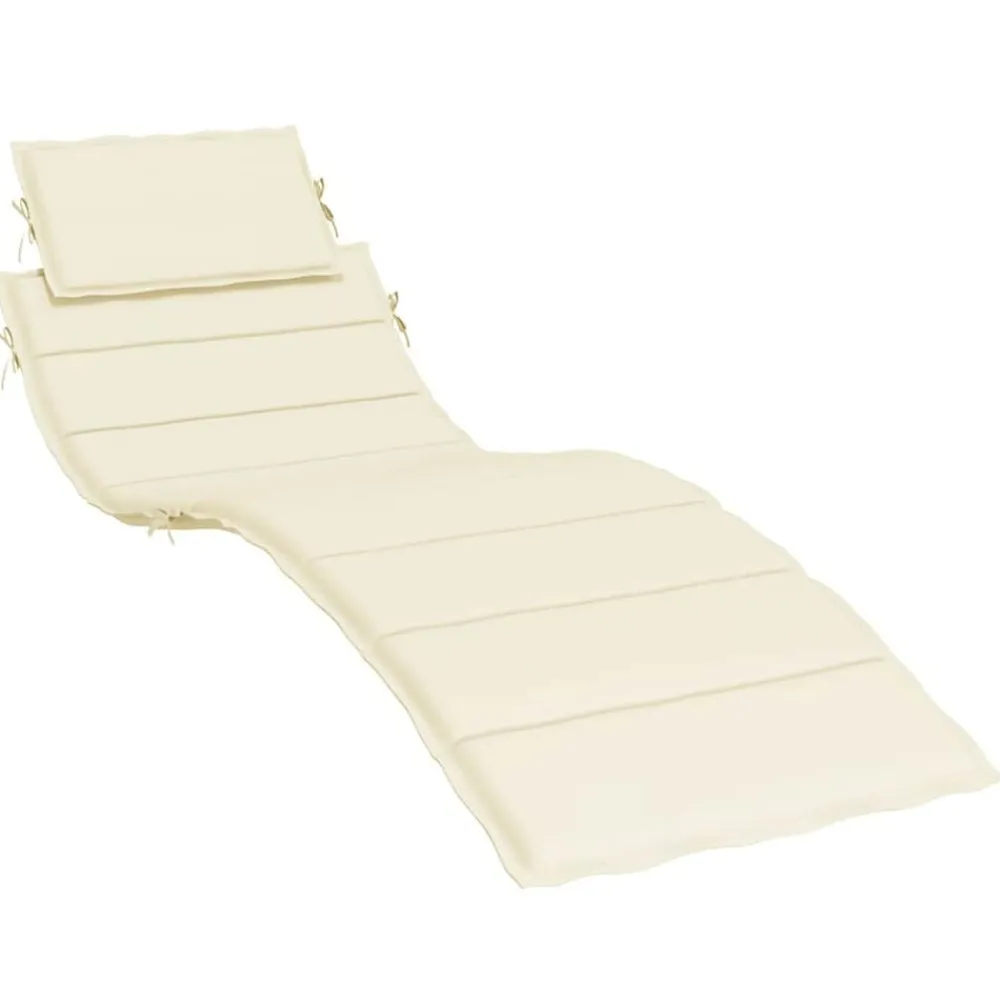 Woon- & Tuinaccessoires*vidaXL Ligbedkussen 186x58x4 cm oxford stof crèmekleurig Crème