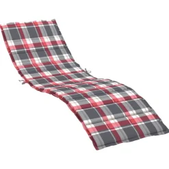 Ligbedkussen 200x50x3 cm oxford stof ruitpatroon rood>vidaXL Discount