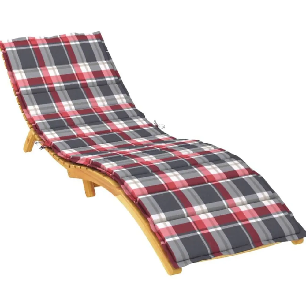 Ligbedkussen 200x50x3 cm oxford stof ruitpatroon rood>vidaXL Discount