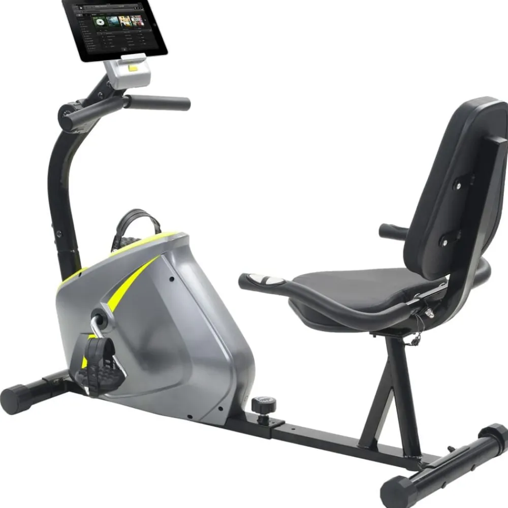 Fitness*vidaXL Ligfiets hometrainer magnetisch met hartslagmeter