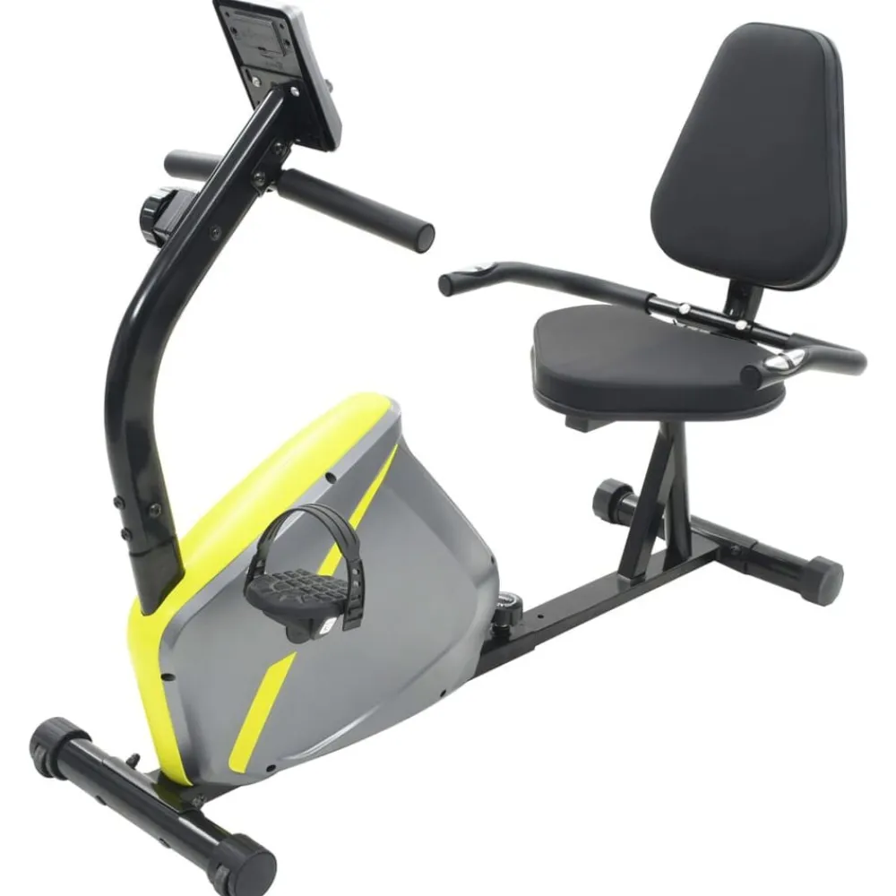 Fitness*vidaXL Ligfiets hometrainer magnetisch met hartslagmeter