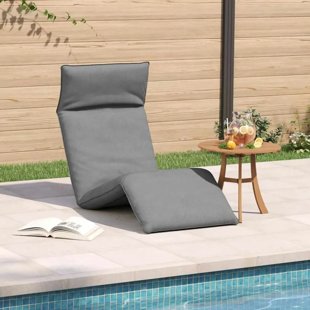 Tuinmeubelen*vidaXL Ligstoel inklapbaar 175x54x8,5 cm Oxford stof Grijs