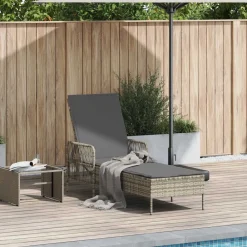 Ligstoel Licht Grijs en Donker Grijs 200 x 55 x 92 cm>vidaXL Clearance