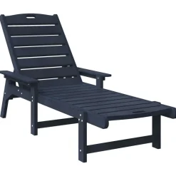Tuinmeubelen*vidaXL Ligstoel 195,5 x 53 x 98,5 cm HDPE Marineblauw