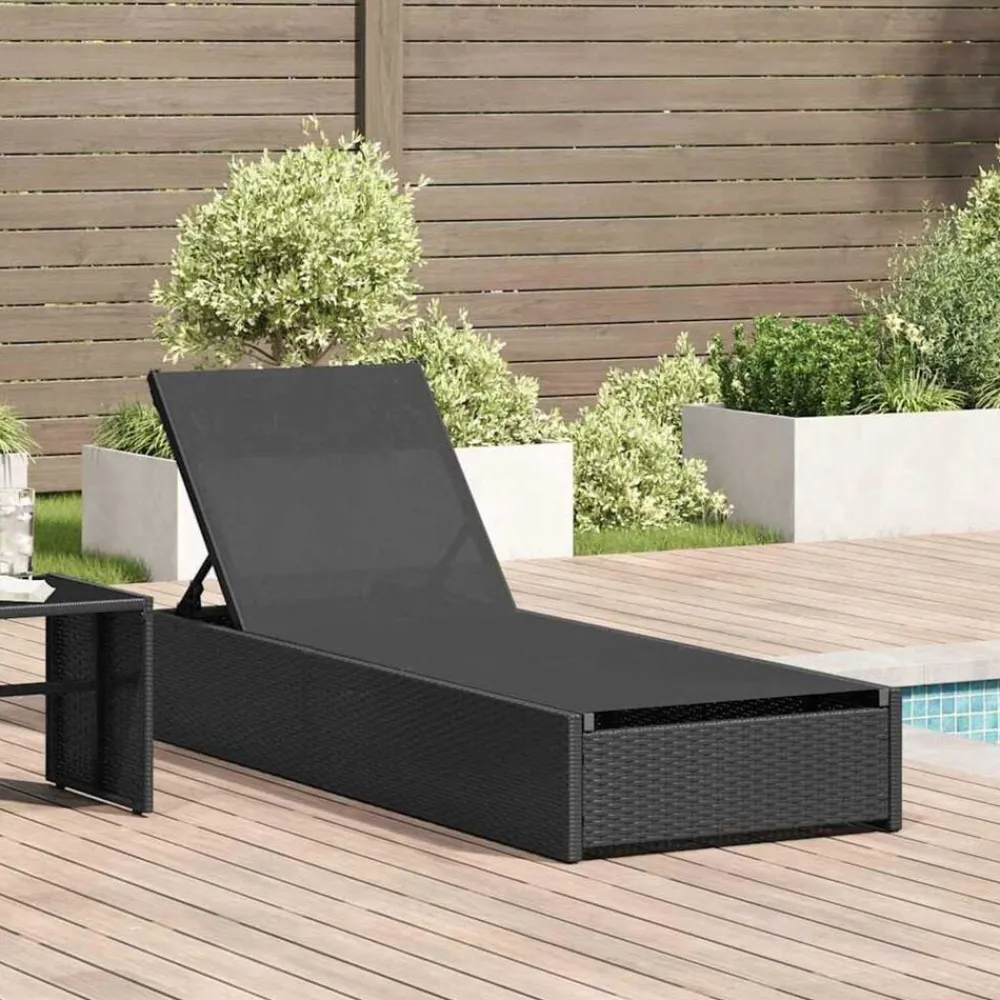 Ligstoel 200.5 x 70 x 75 cm poly rattan>vidaXL Hot