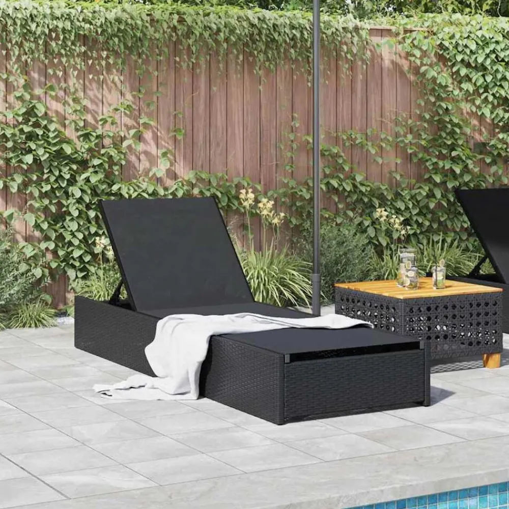 Ligstoel 200.5 x 70 x 75 cm poly rattan>vidaXL Hot