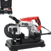Gereedschap*vidaXL Lintzaagmachine met basis en draagkoffer staal