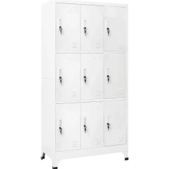 Kasten & Opbergmeubelen*vidaXL Lockerkast met 9 vakken 90x45x180 cm staal Grijs