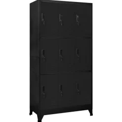 Kasten & Opbergmeubelen*vidaXL Lockerkast 90x45x180 cm staal Zwart