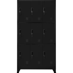 Kasten & Opbergmeubelen*vidaXL Lockerkast 90x45x180 cm staal Zwart