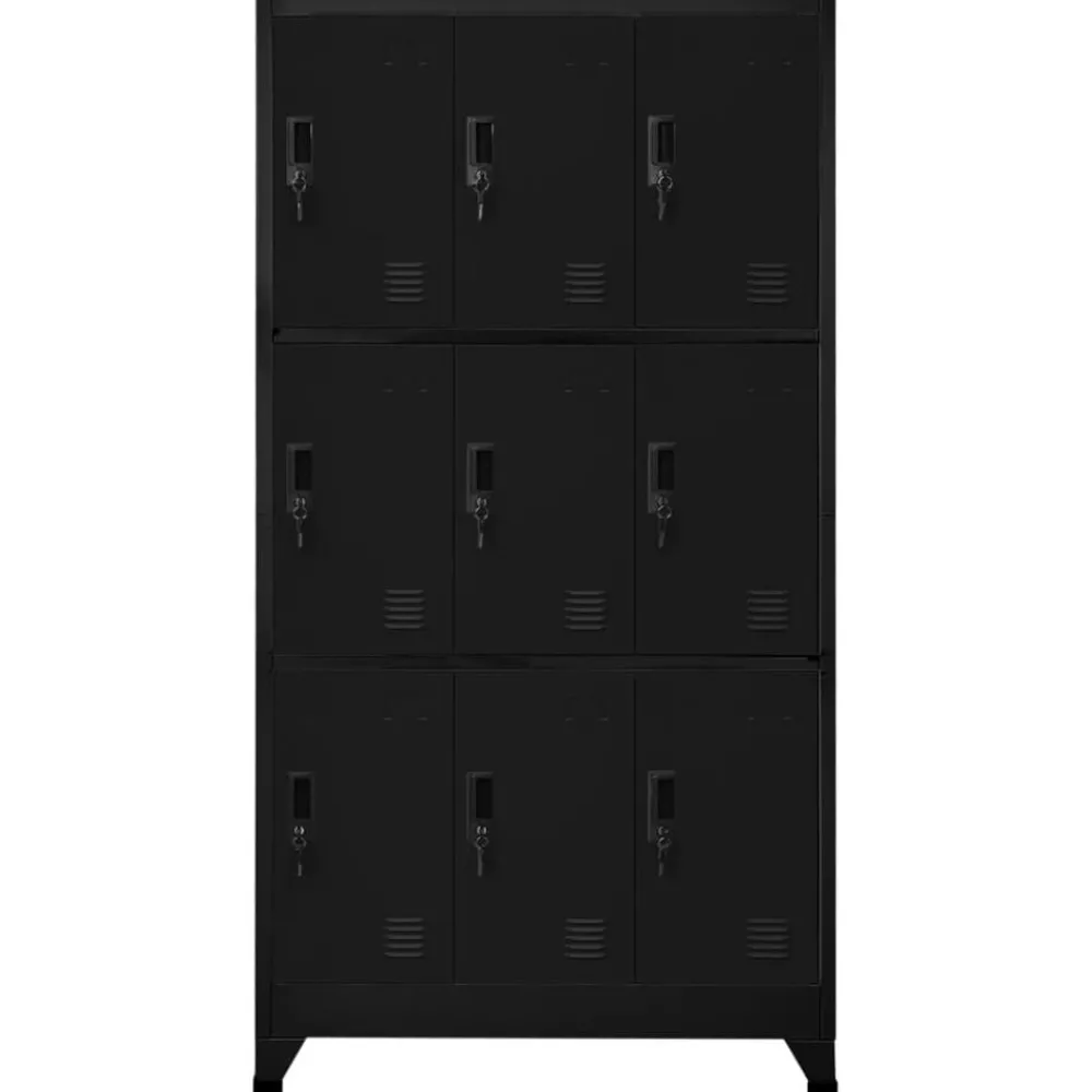 Kasten & Opbergmeubelen*vidaXL Lockerkast 90x45x180 cm staal Zwart