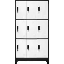 Lockerkast 90x45x180 cm staal antracietkleurig en wit>vidaXL Online