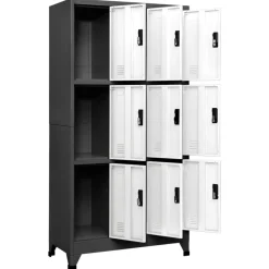 Lockerkast 90x45x180 cm staal antracietkleurig en wit><noscript><img width=