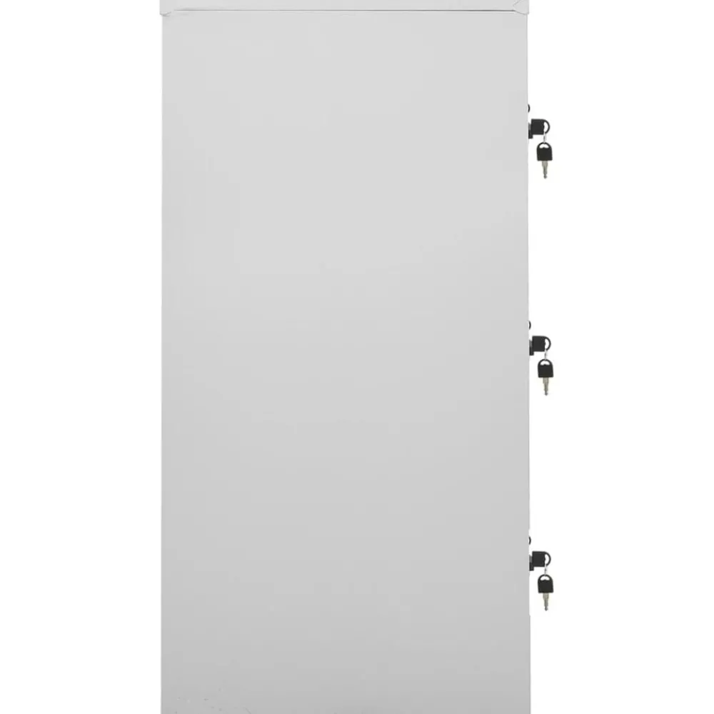 Kasten & Opbergmeubelen*vidaXL Lockerkast 90x45x92,5 cm staal Lichtgrijs en blauw
