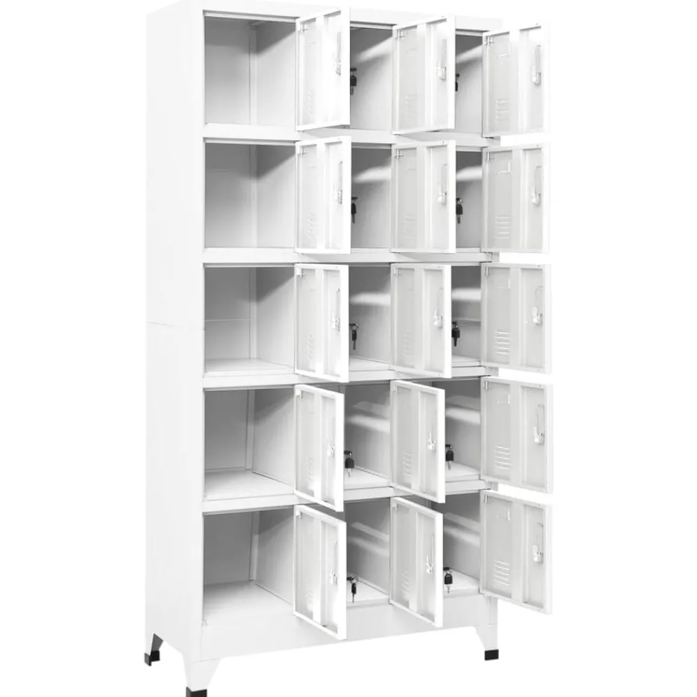 Lockerkast 90x40x180 cm staal licht>vidaXL New