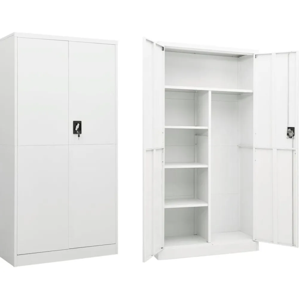 Kasten & Opbergmeubelen*vidaXL Lockerkast 90x40x180 cm staal Wit