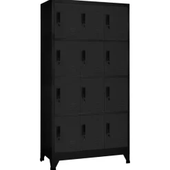 Kasten & Opbergmeubelen*vidaXL Lockerkast 90x45x180 cm staal Zwart