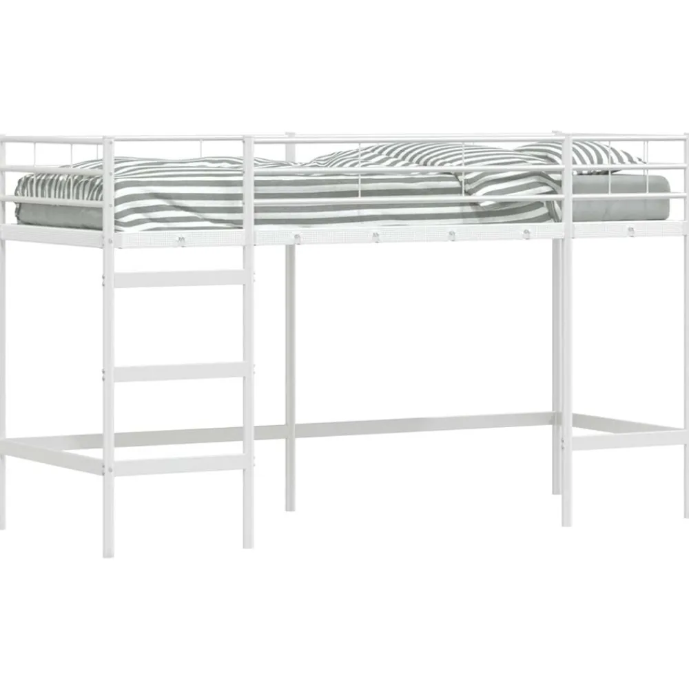 Bedden & Accessoires*vidaXL Loftbed voor Kids 74,5 x 190 cm Staal Wit