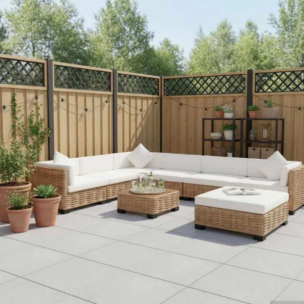Loungeset natuurlijk rattan 27-delig>vidaXL Sale