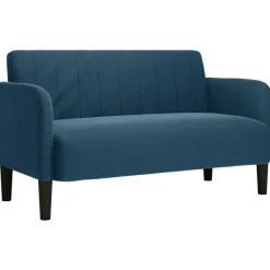 Banken*vidaXL Loveseat bank 109 cm fluweel Blauw