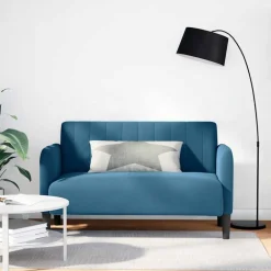 Banken*vidaXL Loveseat bank 109 cm fluweel Blauw