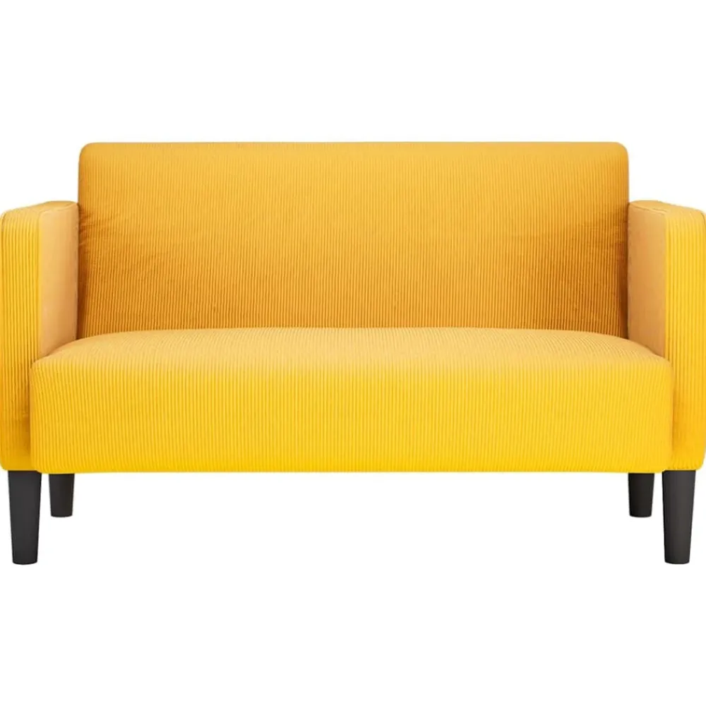 Banken*vidaXL Loveseat bank 109 cm corduroy stof Lichtgeel