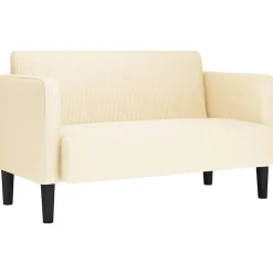 Banken*vidaXL Loveseat bank 109 cm corduroy stof crèmekleurig Crème