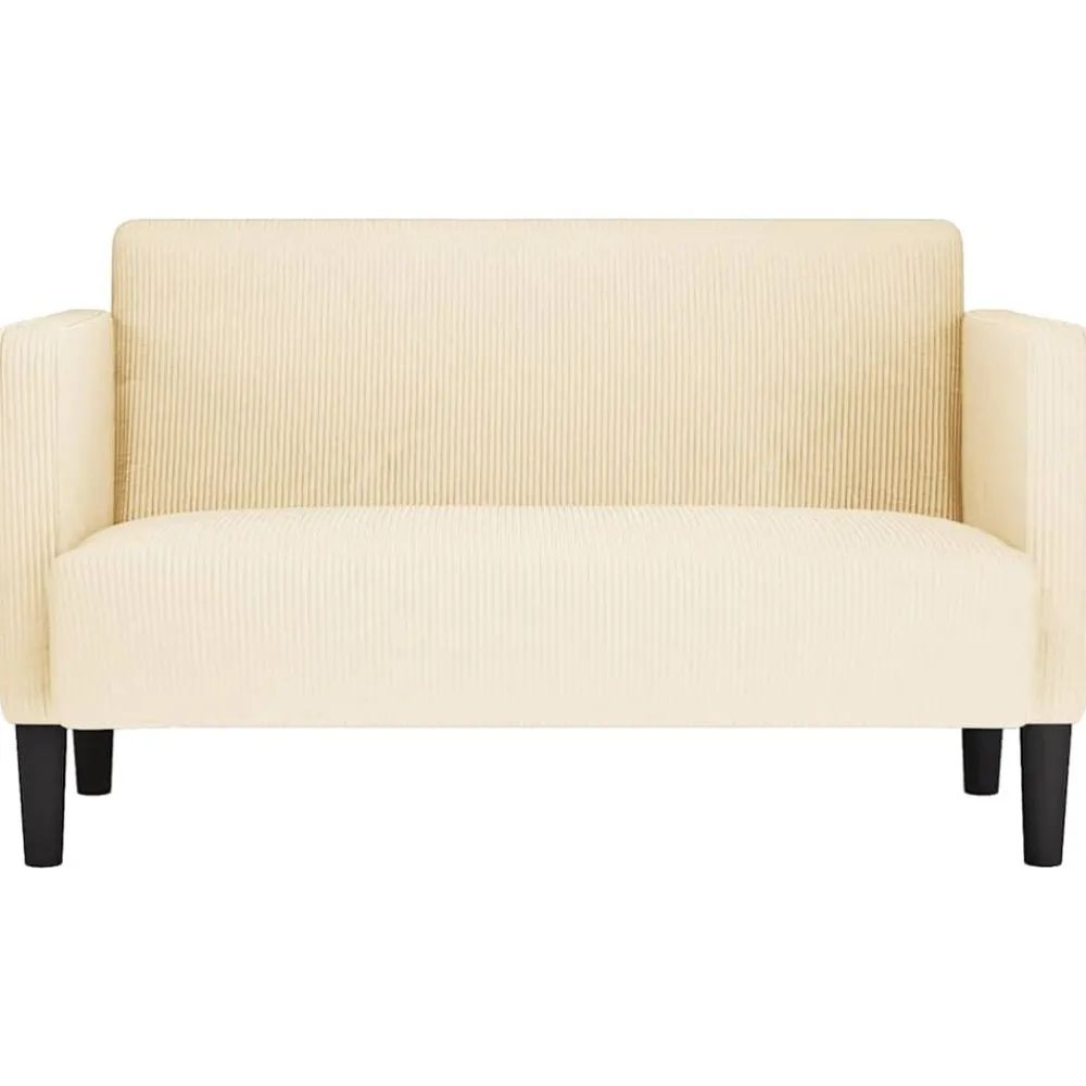 Banken*vidaXL Loveseat bank 109 cm corduroy stof crèmekleurig Crème