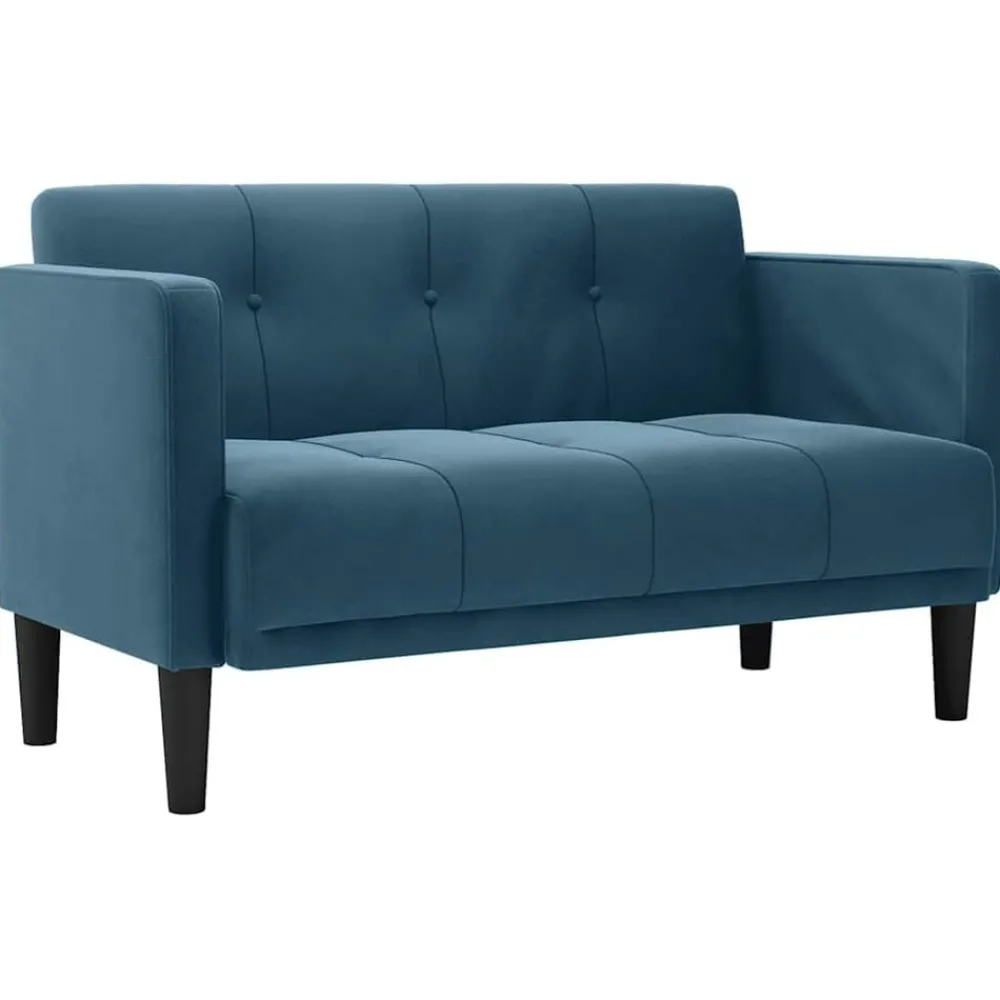 Banken*vidaXL Loveseat bank 111 cm fluweel Blauw