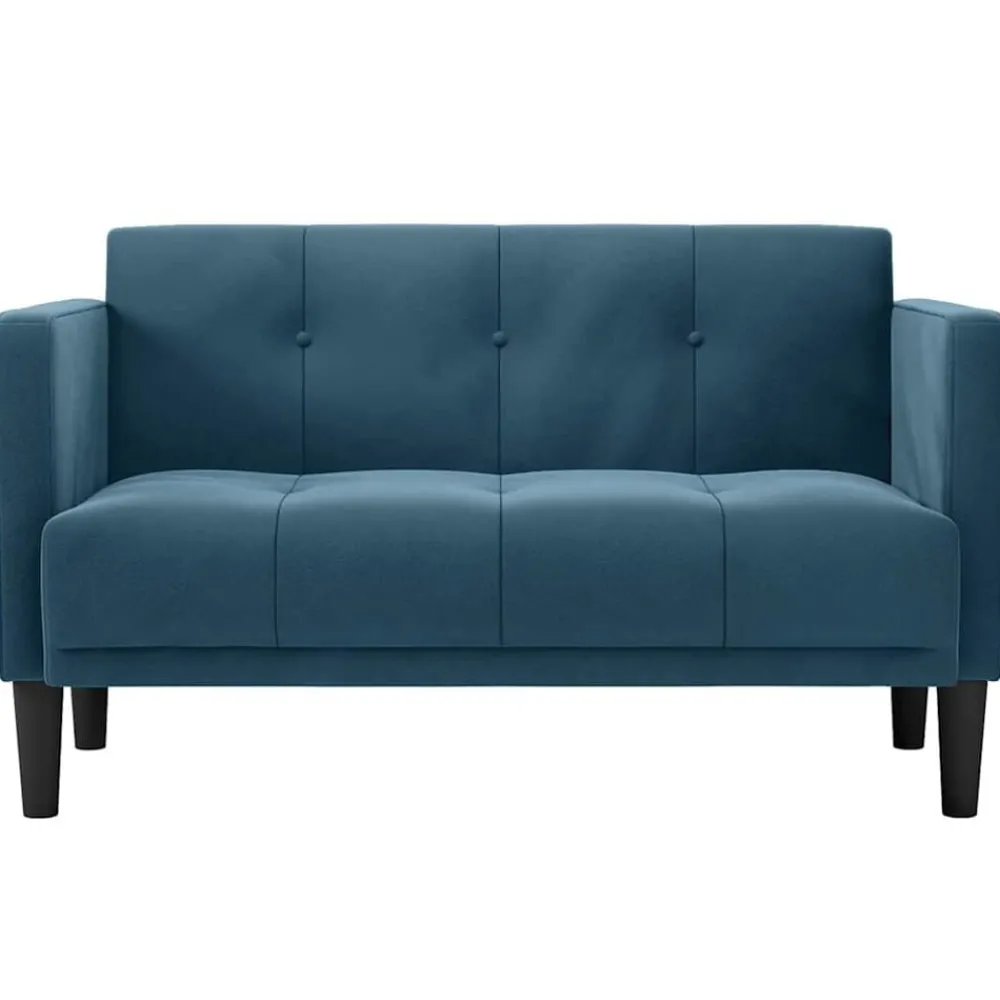 Banken*vidaXL Loveseat bank 111 cm fluweel Blauw
