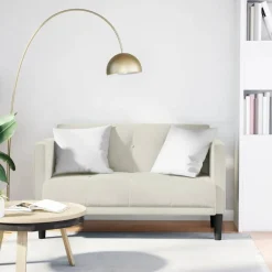 Loveseat bank crème 111 cm fluweel>vidaXL Online