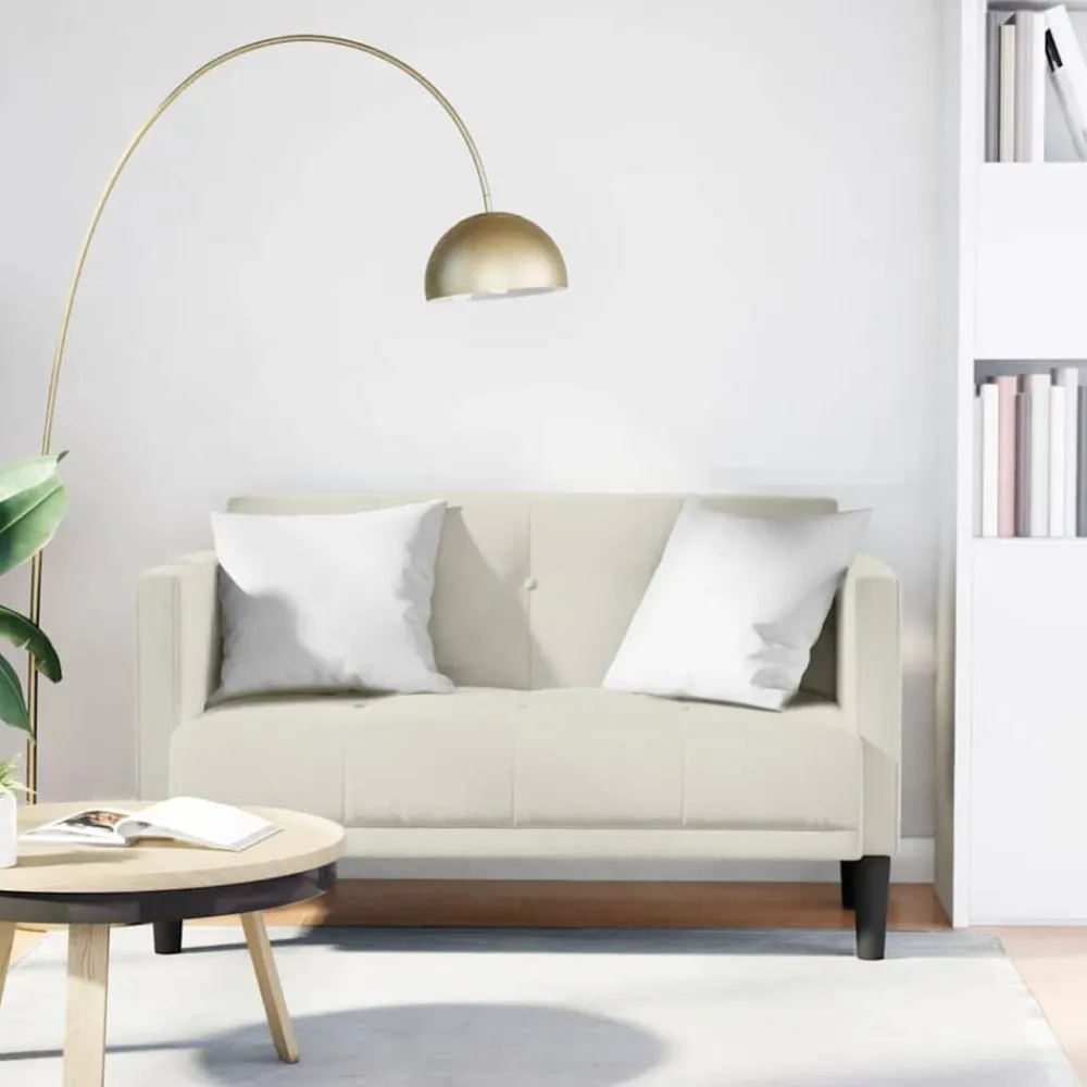 Loveseat bank crème 111 cm fluweel>vidaXL Online