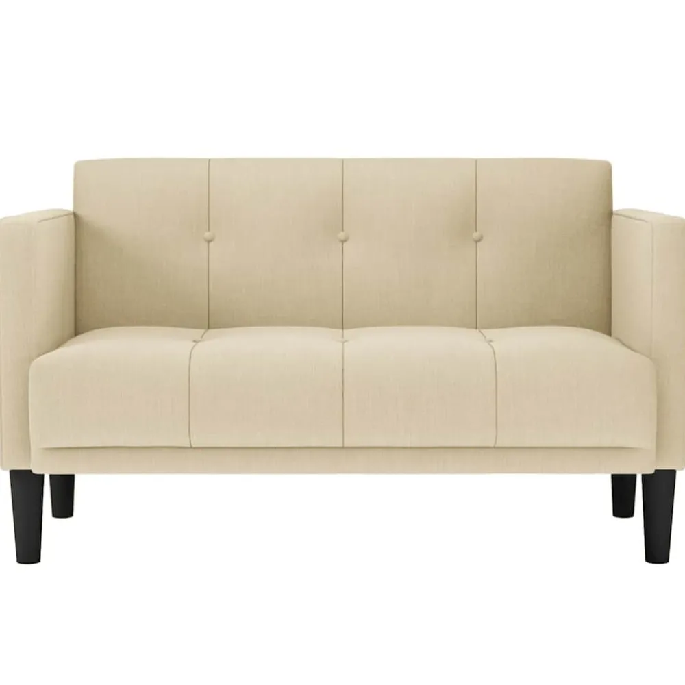 Banken*vidaXL Loveseat Bank Crème 111 cm Stof Crème