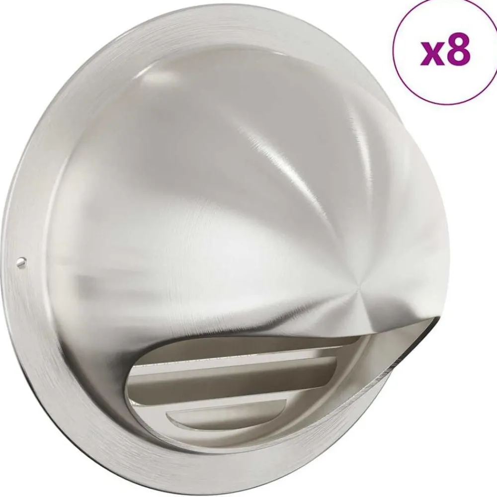 Luchtventilatie roosters 8 pcs Zilver 150 mm Roestvrij staal>vidaXL Online