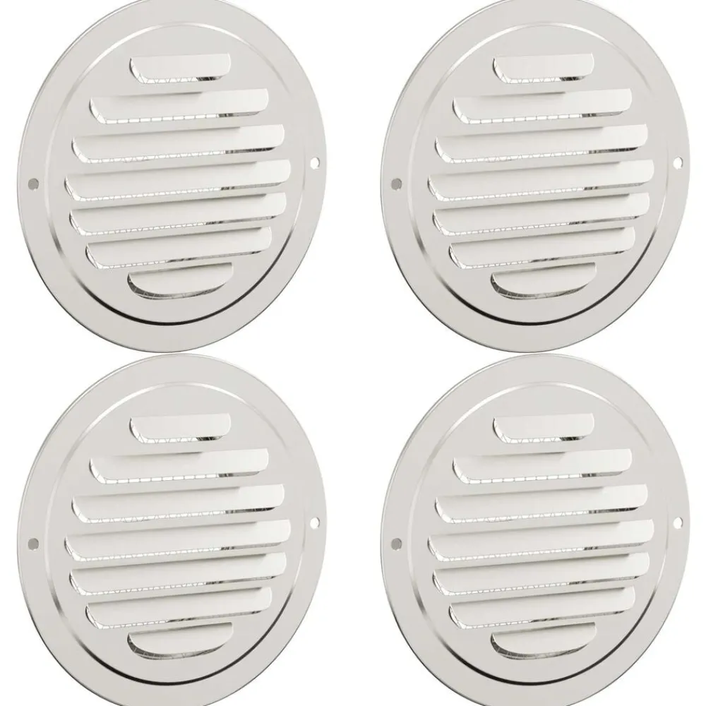 Huishoudelijke Apparaten*vidaXL Luchtventilatie roosters 4 pcs Zilver 80 mm Roestvrij staal