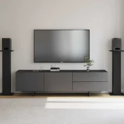 Elektronica*vidaXL Luidspreker standaards 2 pcs Zwart Eiken 30 x 30 x 95 cm