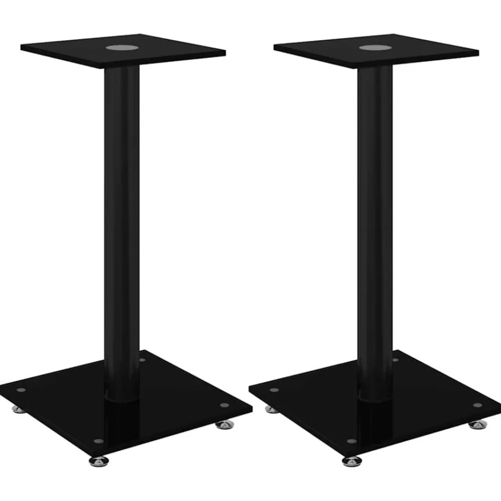Luidsprekerstandaards 2 st 1 pijler gehard glas>vidaXL New