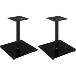 Elektronica*vidaXL Luidsprekerstandaards 2 st 1 pijler gehard glas Zwart