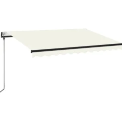 Tuin & Gazon*vidaXL Luifel automatisch uittrekbaar 350x250 cm crèmekleurig Cr&egrave;me