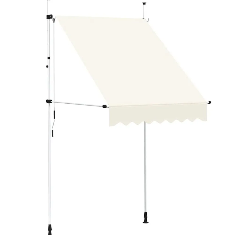 Tuin & Gazon*vidaXL Luifel handmatig uittrekbaar 150 cm crème Crème
