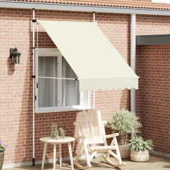 Tuin & Gazon*vidaXL Luifel handmatig uittrekbaar 150 cm crème Cr&egrave;me