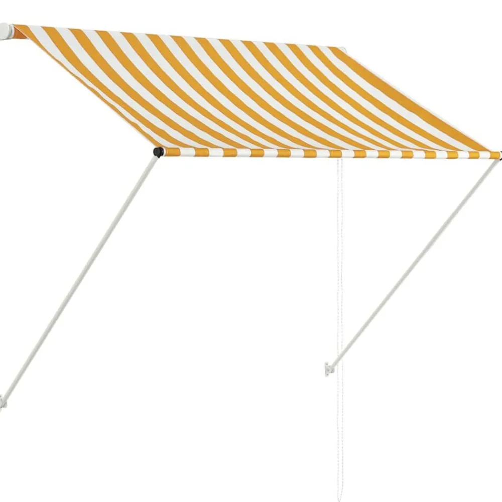 Tuin & Gazon*vidaXL Luifel uittrekbaar 150x150 cm Geel en wit