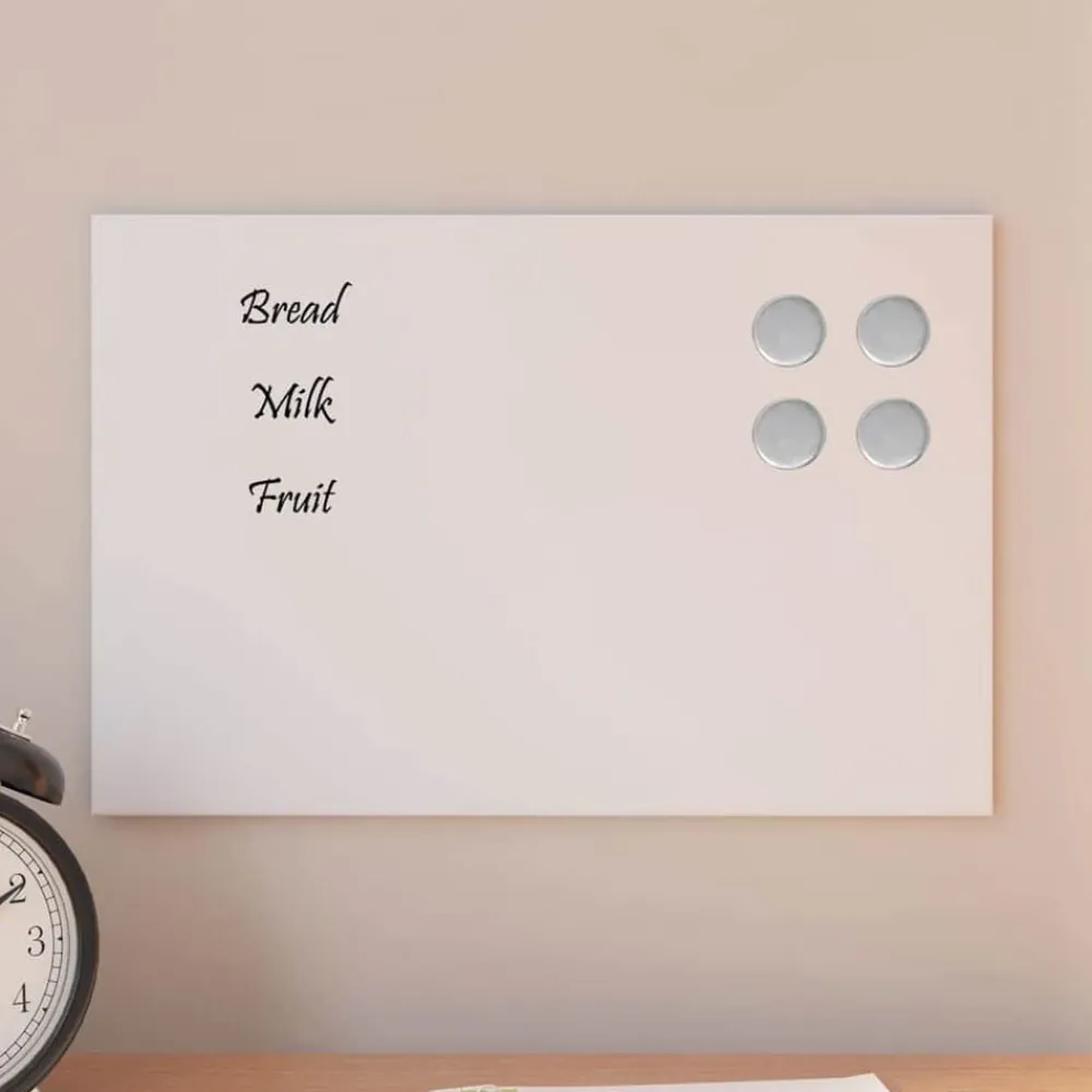 Magneetbord voor aan de wand 30x20 cm gehard glas>vidaXL Best