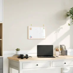 Kantoorartikelen*vidaXL Magnetisch whiteboard met massief grenenhouten frame 40x30 cm