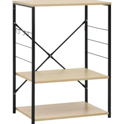 Keuken & Eetkamer*vidaXL Magnetronkast 60x39,6x79,5 cm bewerkt hout kleur Zwart en eiken