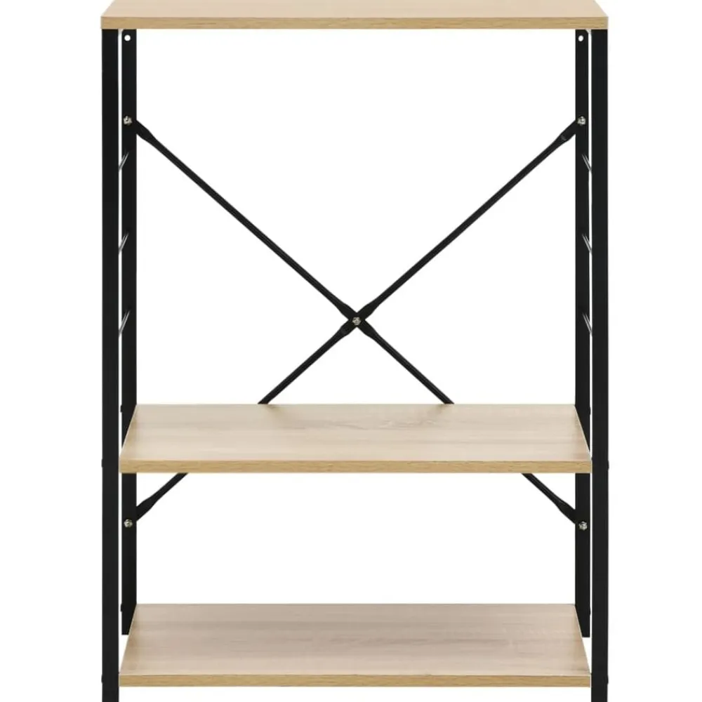 Keuken & Eetkamer*vidaXL Magnetronkast 60x39,6x79,5 cm bewerkt hout kleur Zwart en eiken