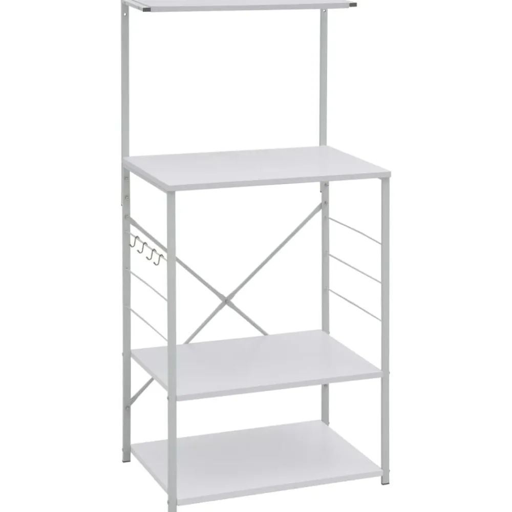 Keuken & Eetkamer*vidaXL Magnetronkast 60x39,6x123 cm bewerkt hout Wit